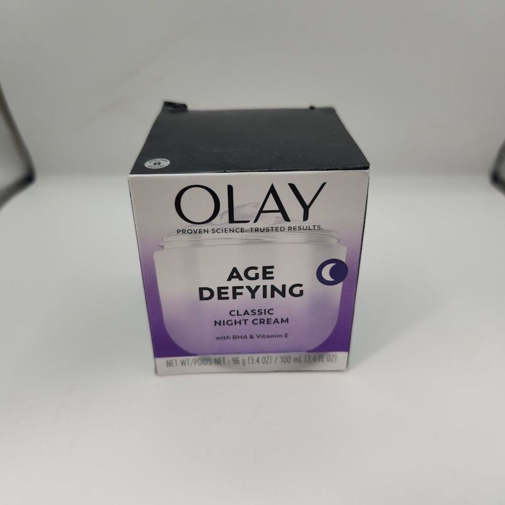 Olay Age Defying Classic Night Cream, Face Moisturizer, 3.4 oz 100 ml